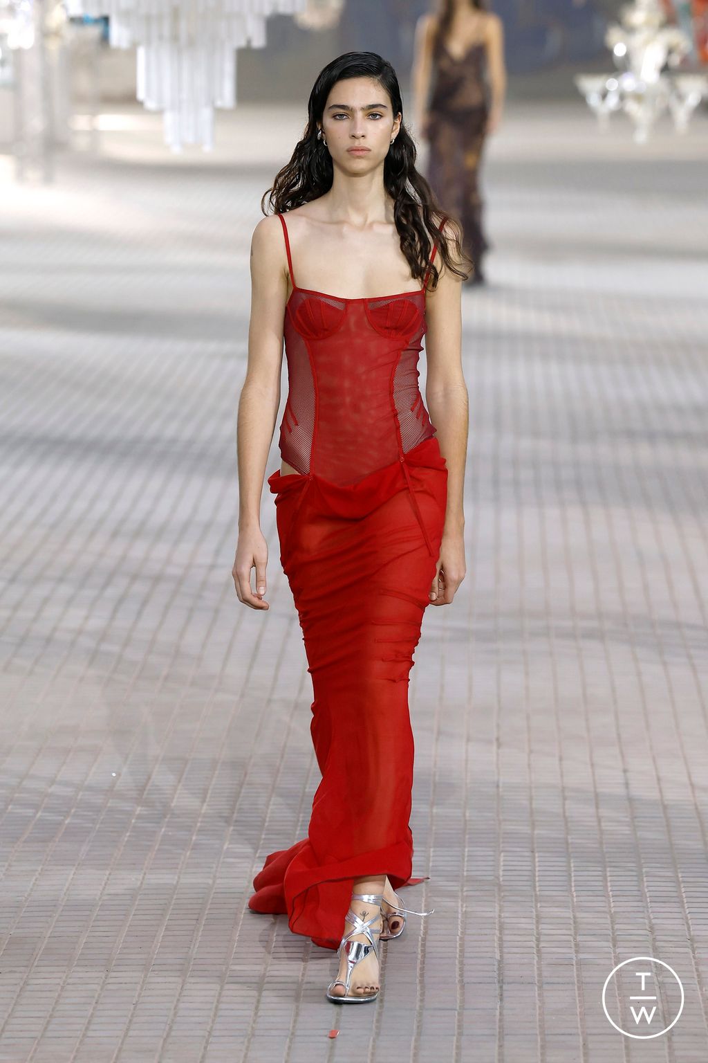 Fashion Week Milan Spring-Summer 2025 look 47 from the The Attico collection womenswear
