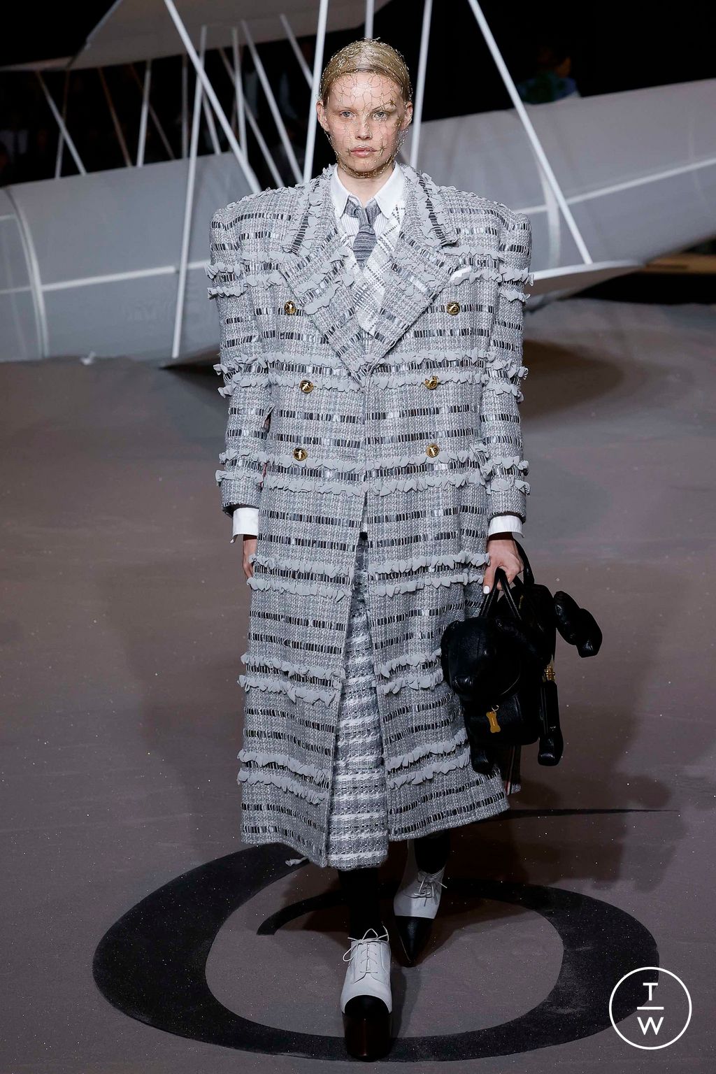 Fashion Week New York Fall/Winter 2023 look 12 from the Thom Browne collection womenswear