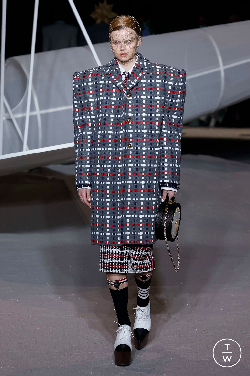 Fashion Week New York Fall/Winter 2023 look 20 from the Thom Browne collection womenswear