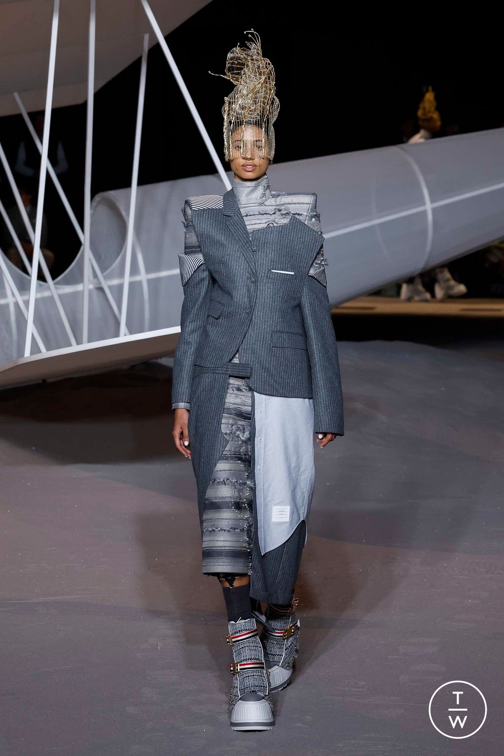 Fashion Week New York Fall/Winter 2023 look 47 from the Thom Browne collection womenswear