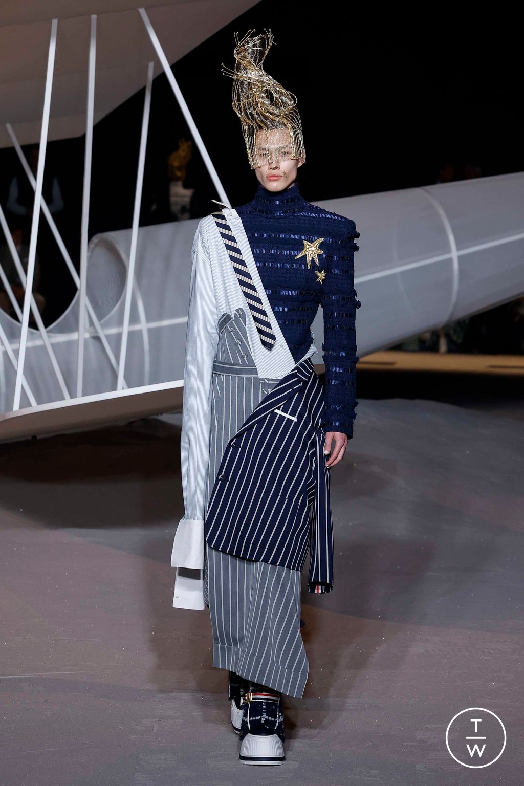 Fashion Week New York Fall/Winter 2023 look 50 from the Thom Browne collection womenswear