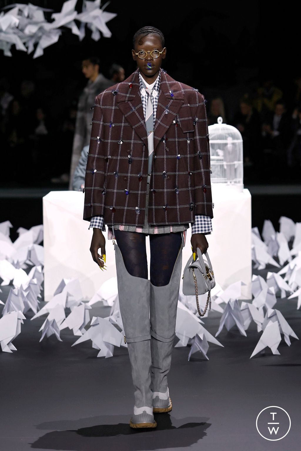 Fashion Week New York Fall/Winter 2025 look 9 from the Thom Browne collection 女装