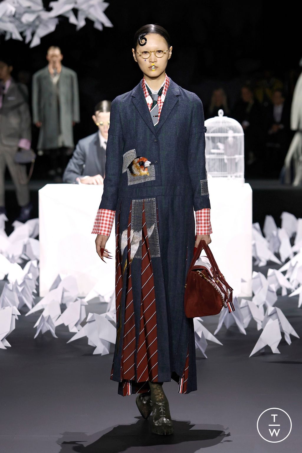 Fashion Week New York Fall/Winter 2025 look 16 from the Thom Browne collection womenswear