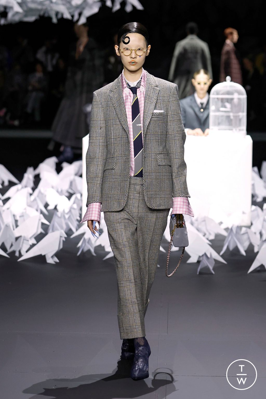 Fashion Week New York Fall/Winter 2025 look 20 from the Thom Browne collection womenswear