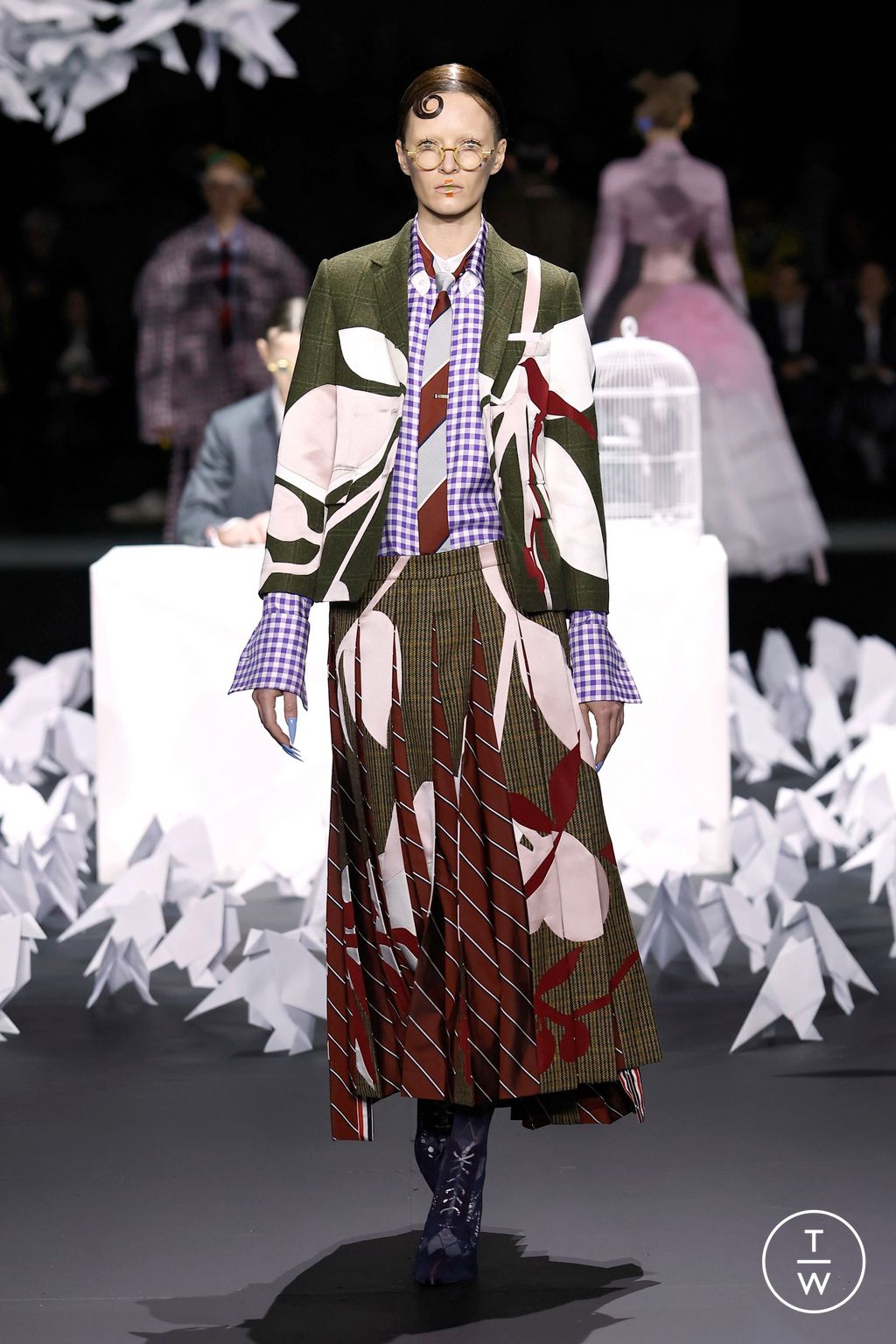 Fashion Week New York Fall/Winter 2025 look 40 from the Thom Browne collection 女装