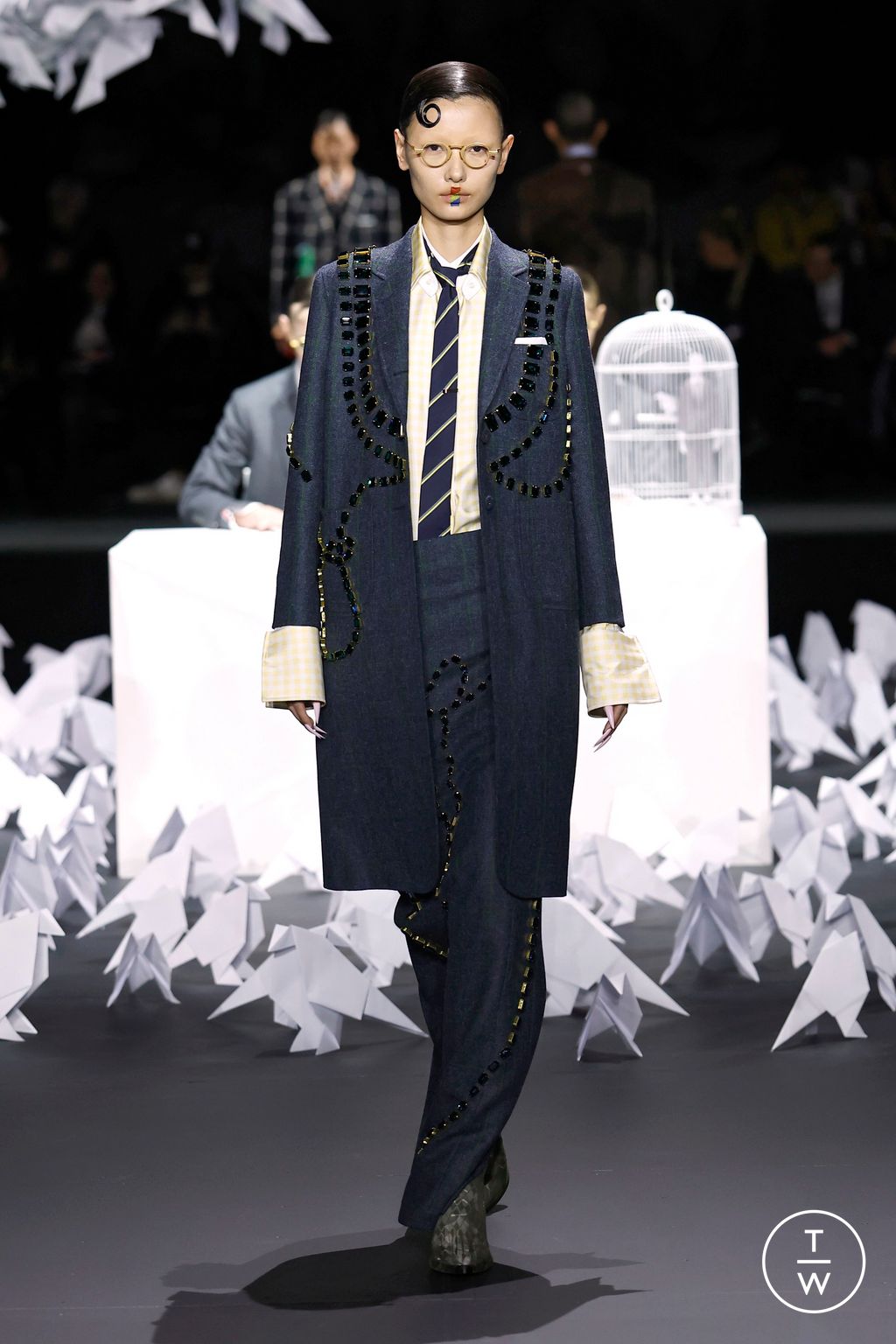 Fashion Week New York Fall/Winter 2025 look 44 from the Thom Browne collection womenswear