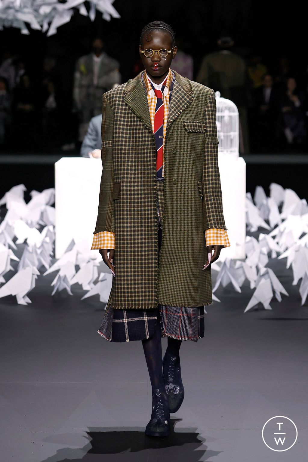 Fashion Week New York Fall/Winter 2025 look 50 from the Thom Browne collection womenswear