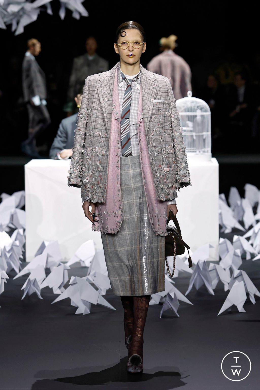 Fashion Week New York Fall/Winter 2025 look 54 from the Thom Browne collection womenswear