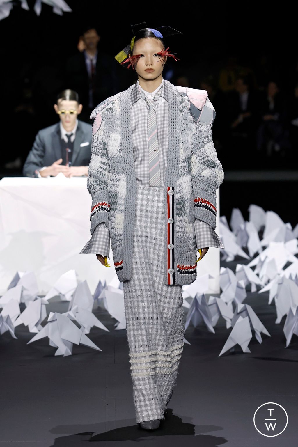 Fashion Week New York Fall/Winter 2025 look 55 from the Thom Browne collection womenswear