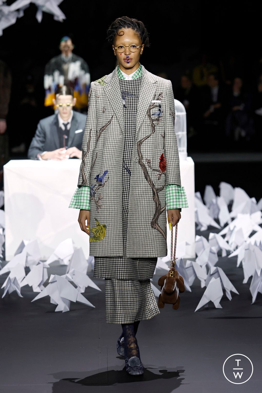 Fashion Week New York Fall/Winter 2025 look 56 from the Thom Browne collection womenswear