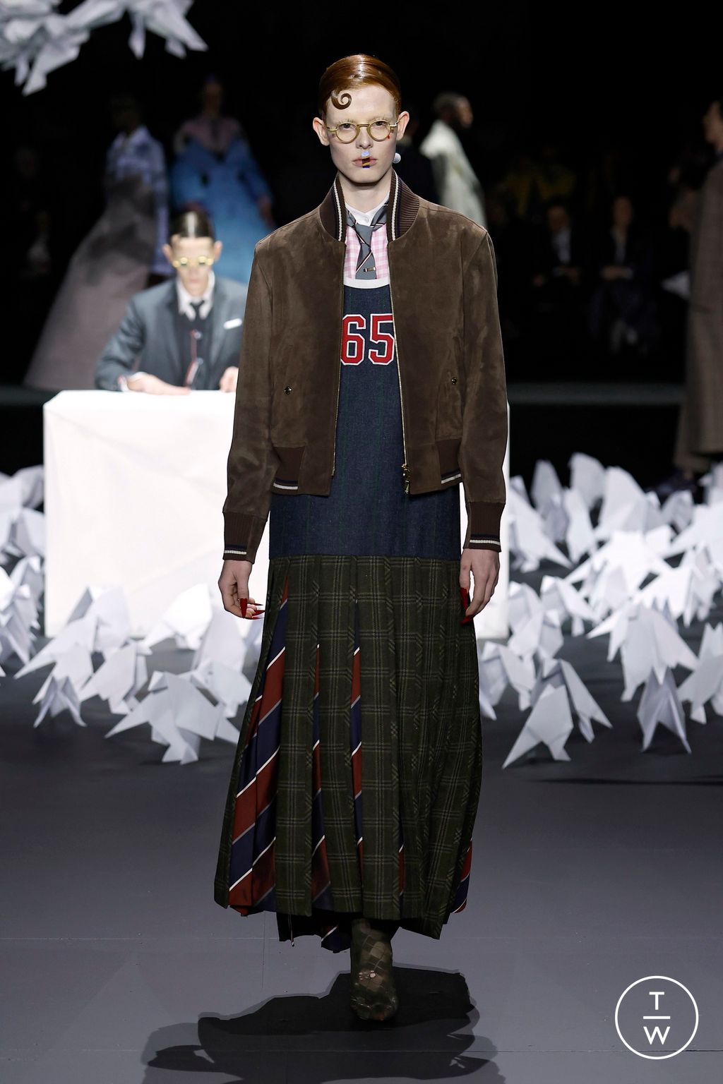 Fashion Week New York Fall/Winter 2025 look 58 from the Thom Browne collection womenswear