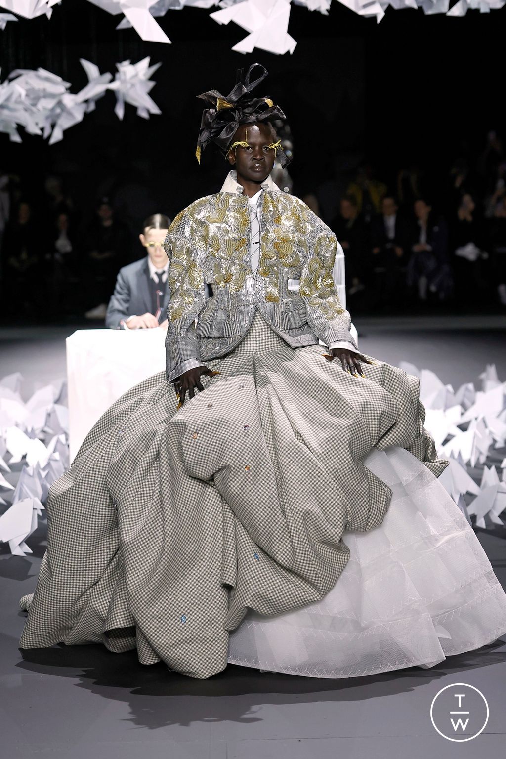 Fashion Week New York Fall/Winter 2025 look 63 from the Thom Browne collection womenswear
