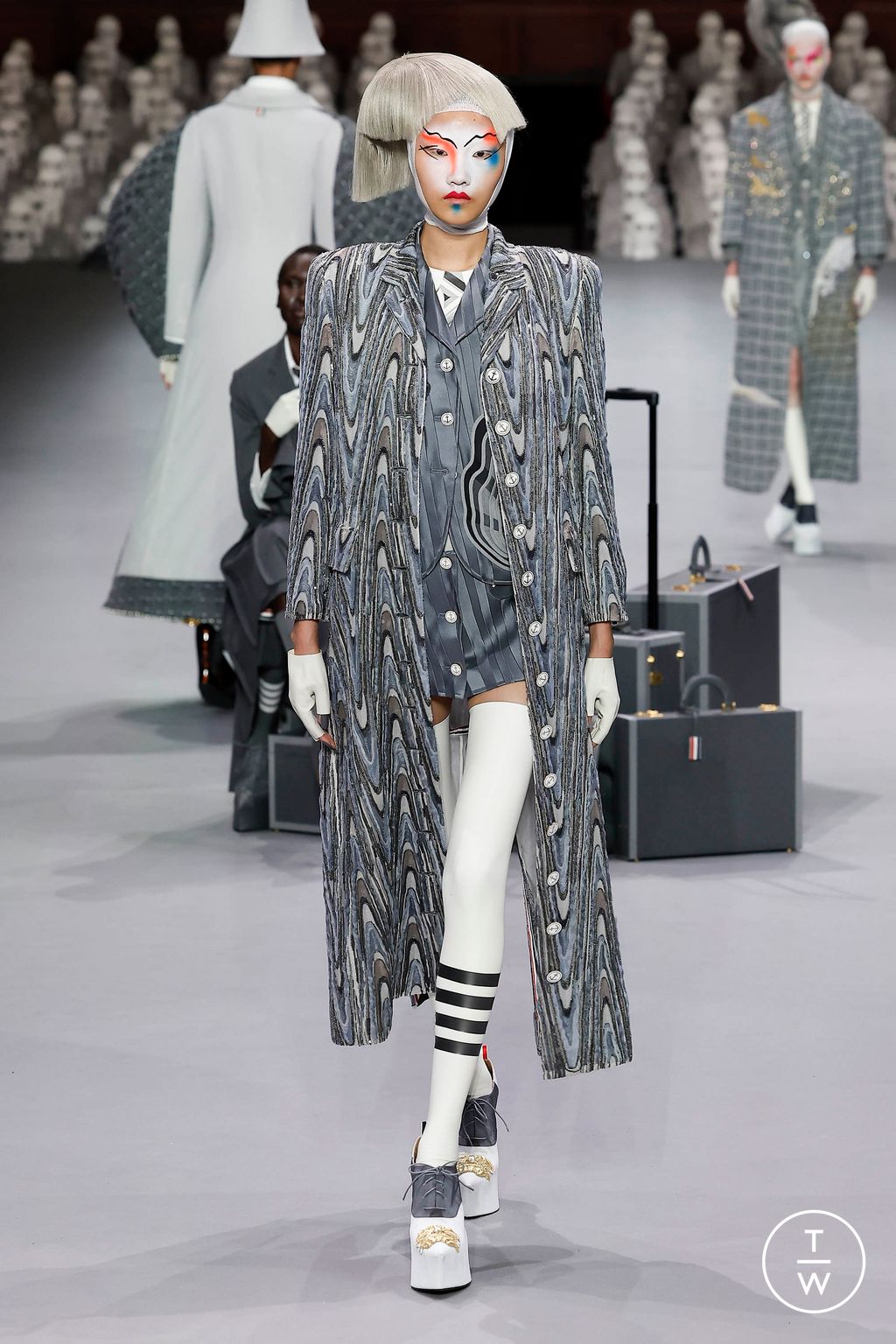 Fashion Week Paris Fall/Winter 2023 look 18 from the Thom Browne collection 高级定制