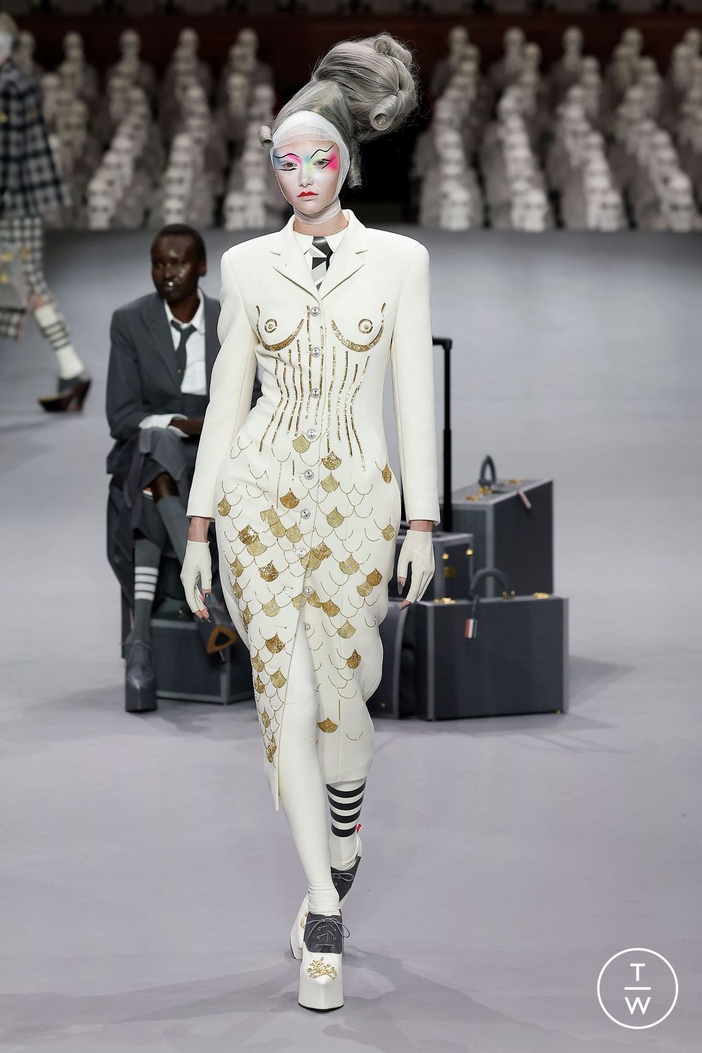 Fashion Week Paris Fall/Winter 2023 look 52 from the Thom Browne collection 高级定制