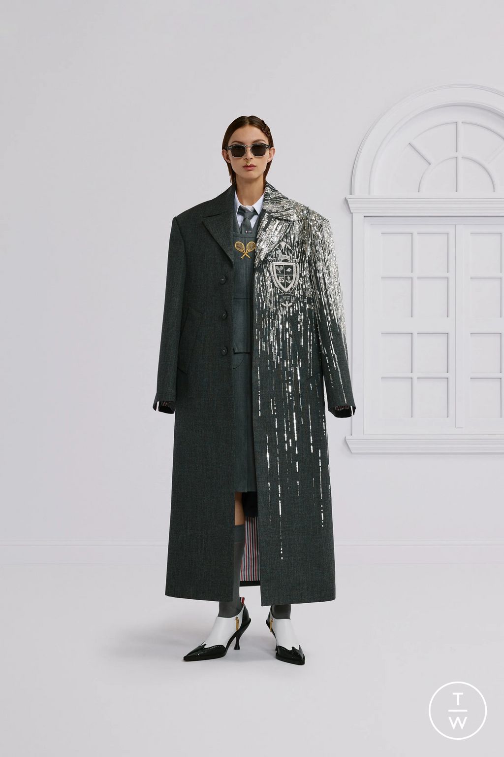 Fashion Week New York Resort 2026 look 2 from the Thom Browne collection womenswear