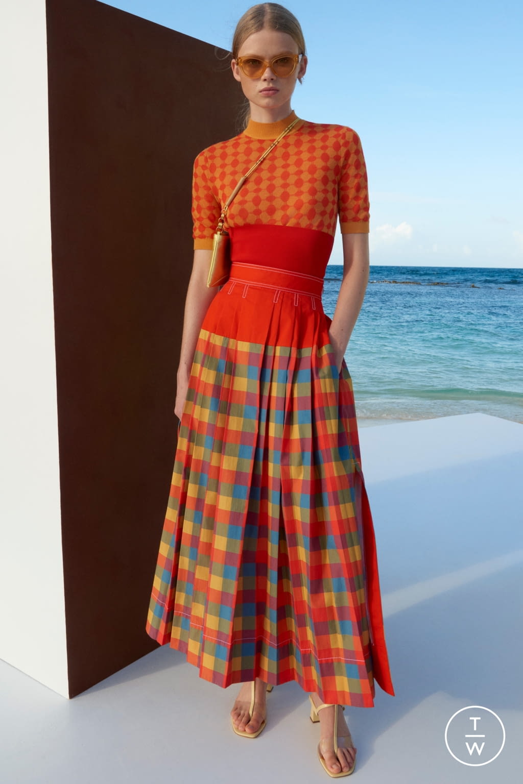 Fashion Week New York Pre-Fall 2022 look 1 from the Tory Burch collection womenswear