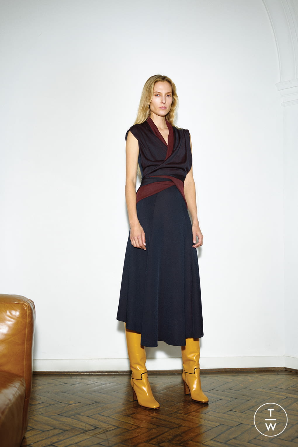 Fashion Week London Pre-Fall 2020 look 12 from the Victoria Beckham collection womenswear