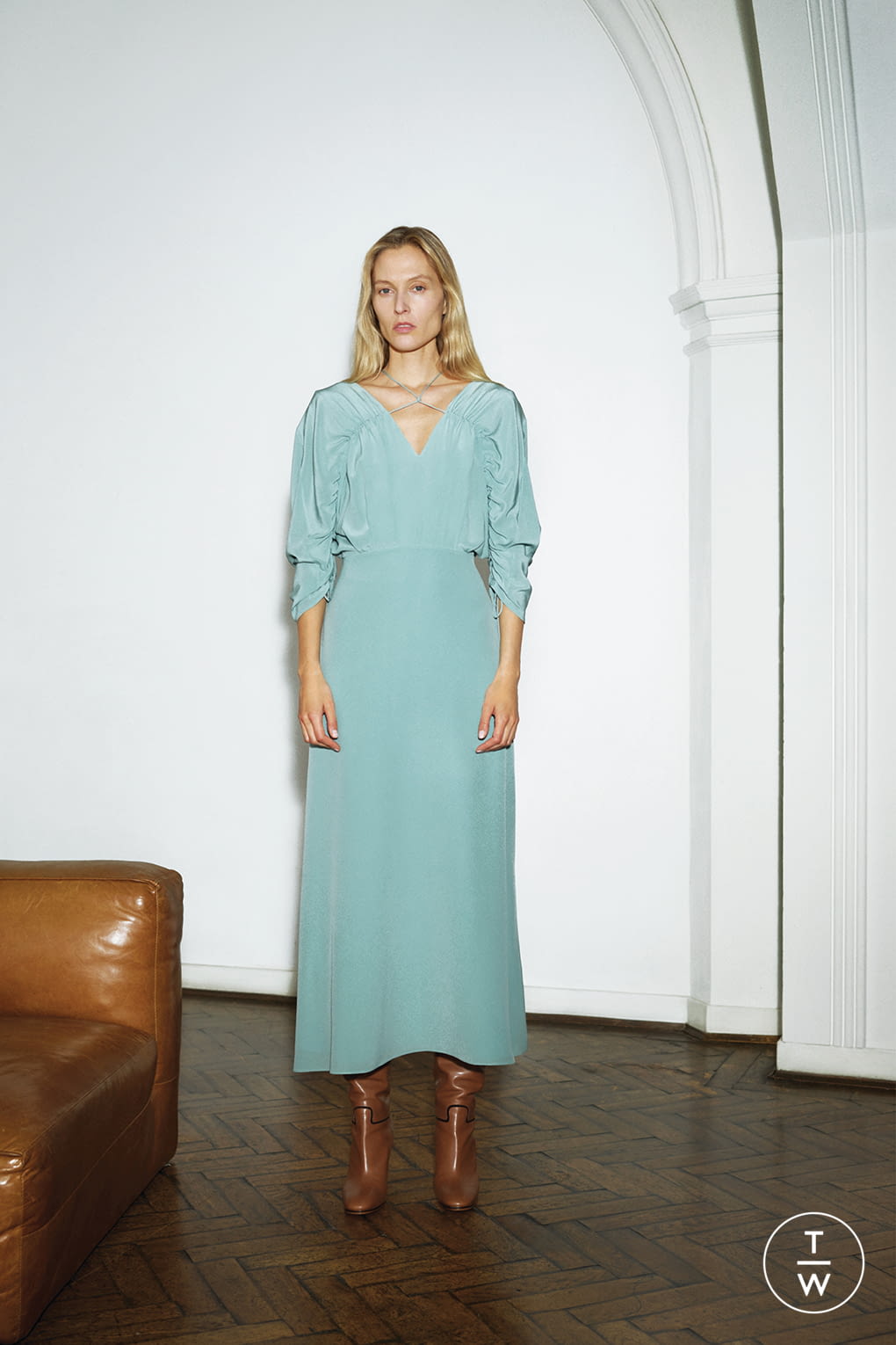 Fashion Week London Pre-Fall 2020 look 6 from the Victoria Beckham collection womenswear