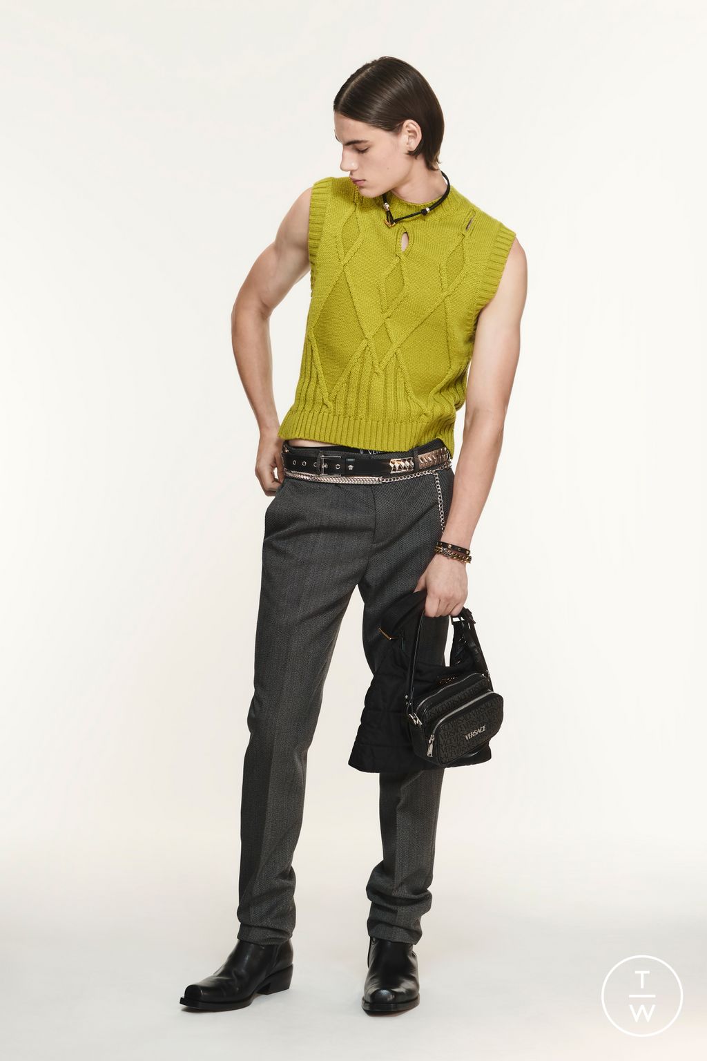Fashion Week Milan Resort 2025 look 12 from the Versace collection menswear