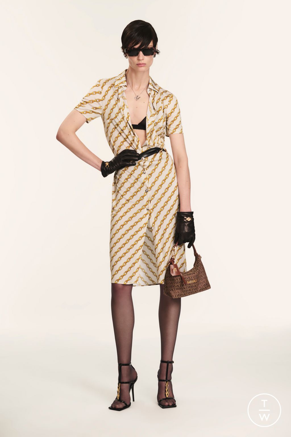 Fashion Week Milan Resort 2025 look 15 from the Versace collection womenswear