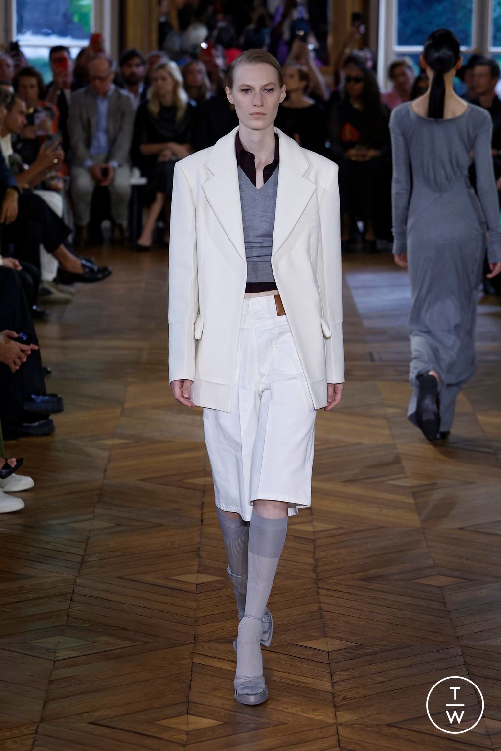 Fashion Week Paris Spring/Summer 2024 look 7 from the Victoria Beckham collection womenswear