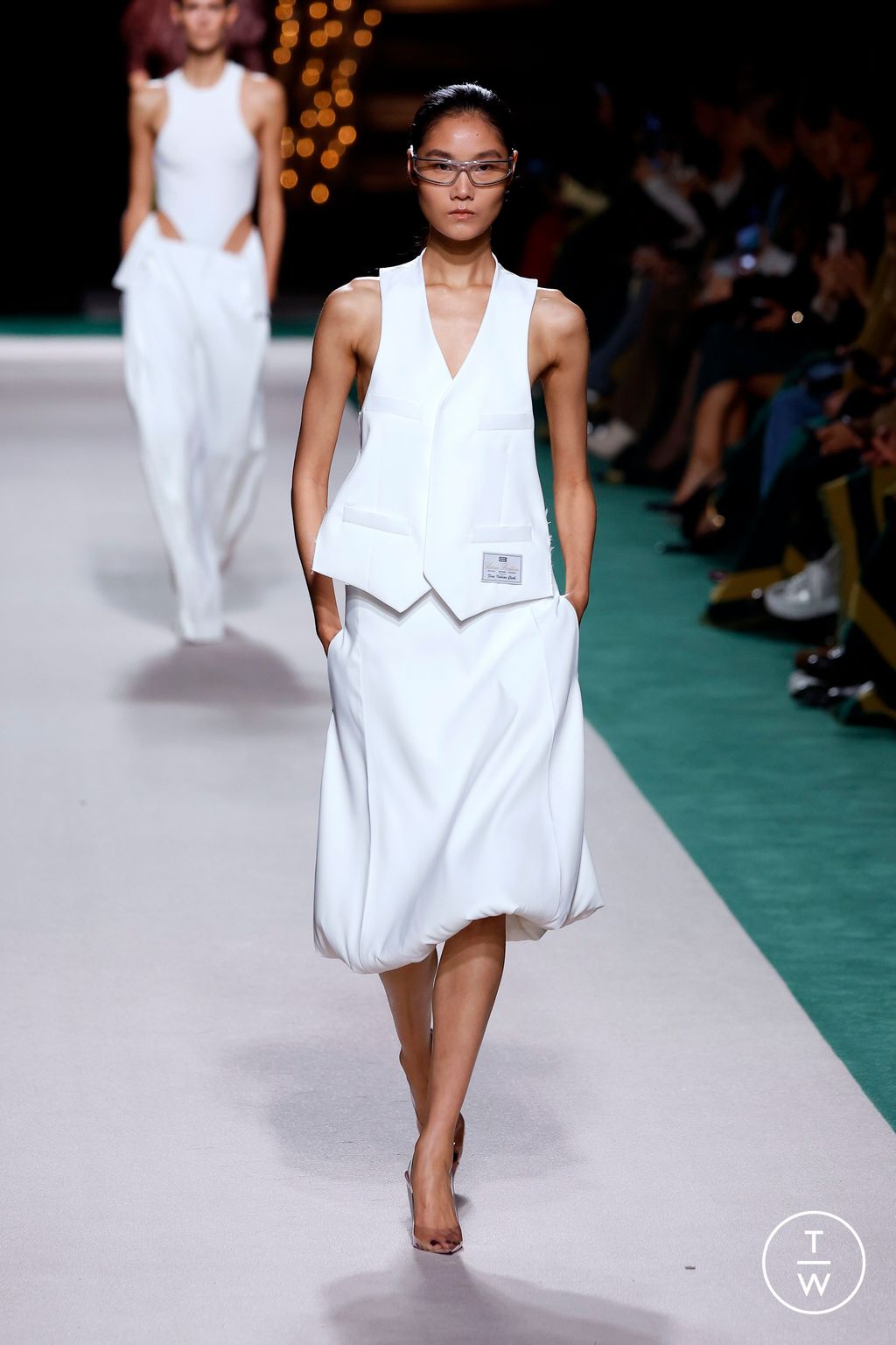Fashion Week Paris Spring/Summer 2025 look 15 from the Victoria Beckham collection womenswear
