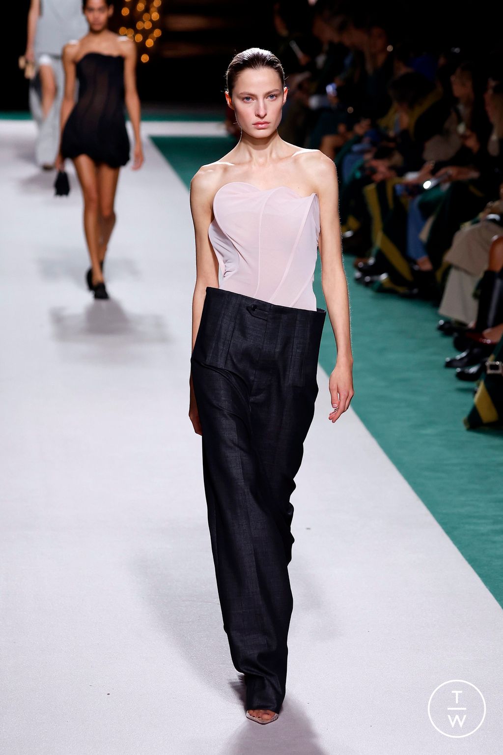 Fashion Week Paris Spring/Summer 2025 look 33 from the Victoria Beckham collection womenswear