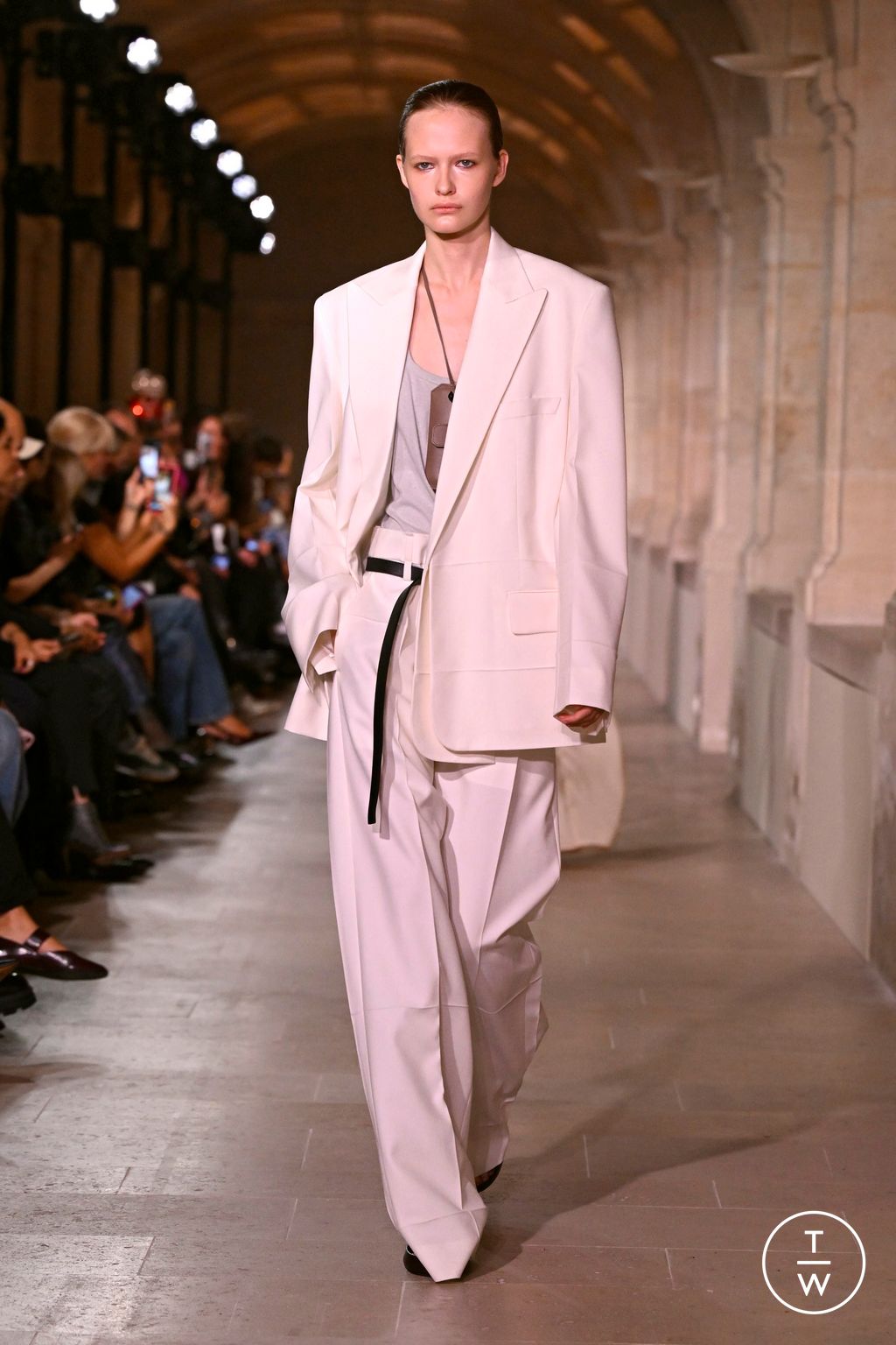 Fashion Week Paris Spring/Summer 2026 look 6 from the Victoria Beckham collection womenswear