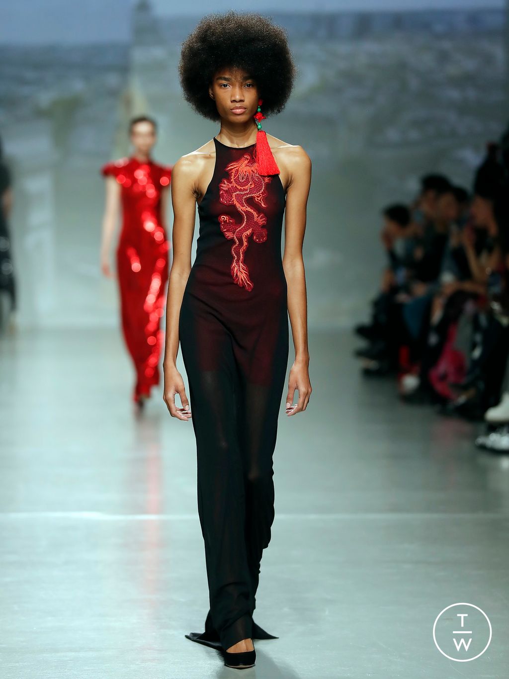 Fashion Week Paris Fall/Winter 2024 look 33 de la collection Vivienne Tam womenswear