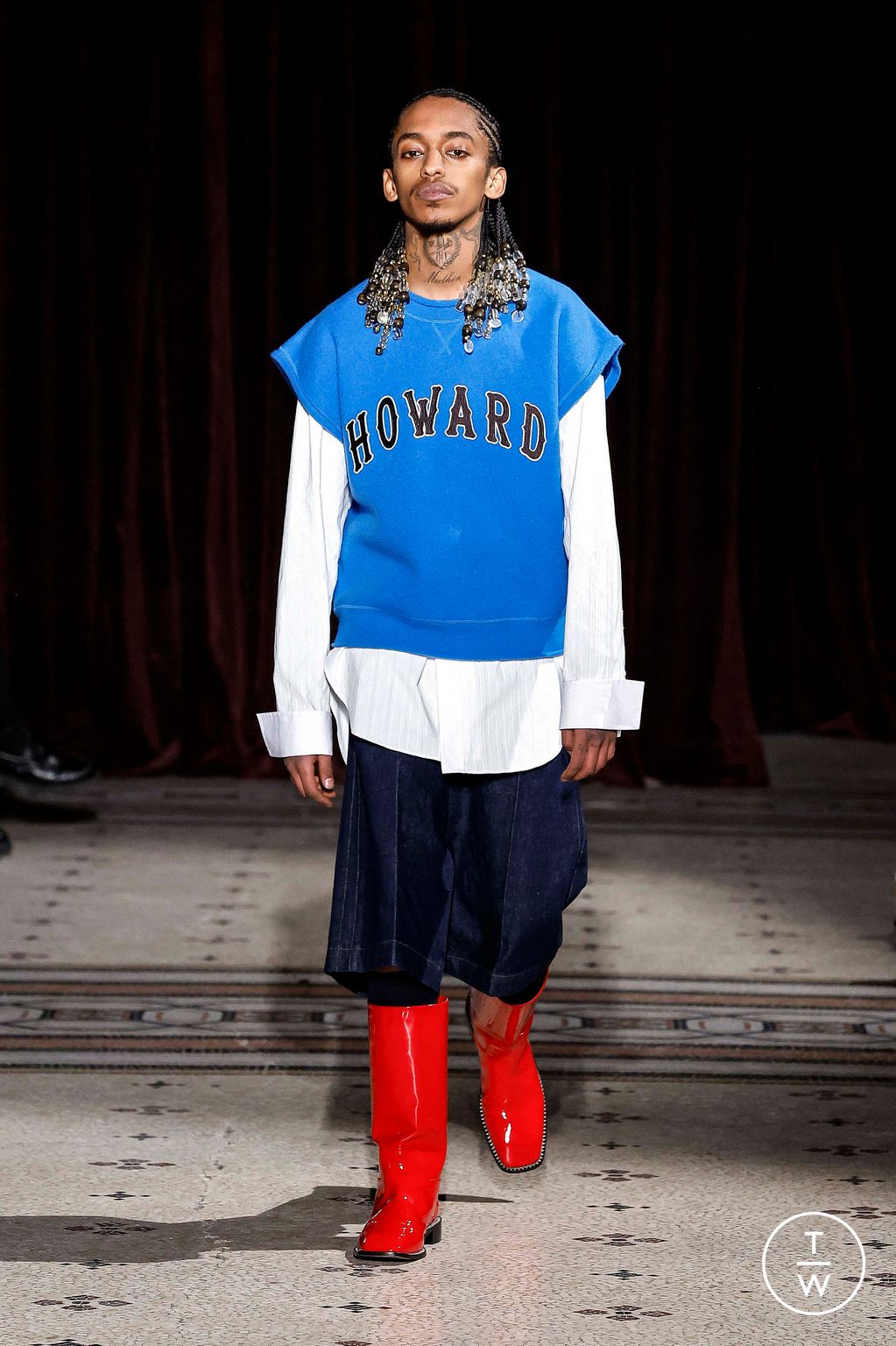 Fashion Week Paris Fall/Winter 2024 look 15 from the Wales Bonner collection 男装