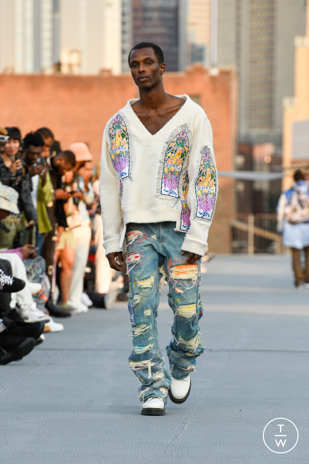 Fashion Week New York Spring/Summer 2022 look 21 from the Who Decides War collection menswear