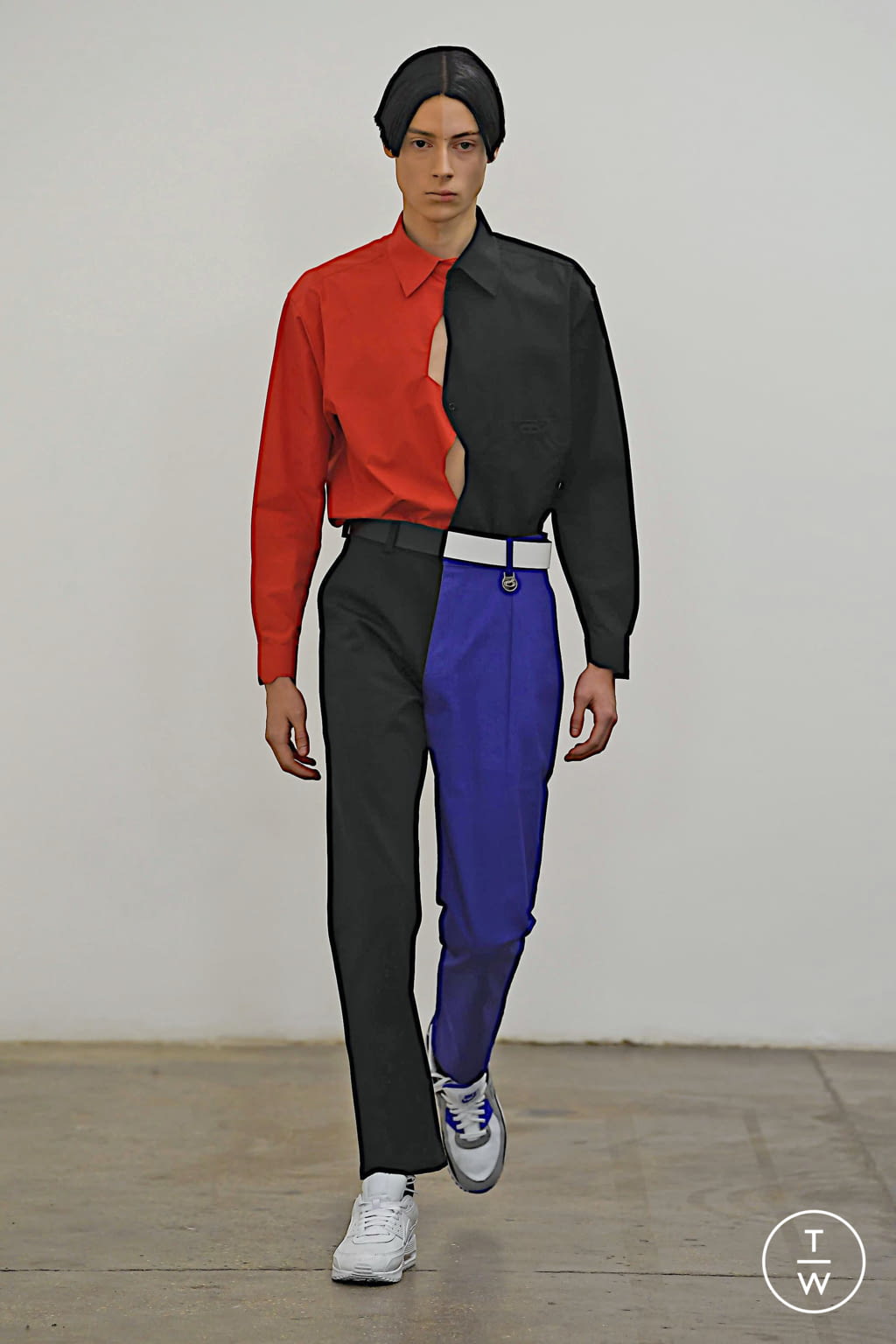 Fashion Week London Fall/Winter 2020 look 3 from the Xander Zhou collection 男装