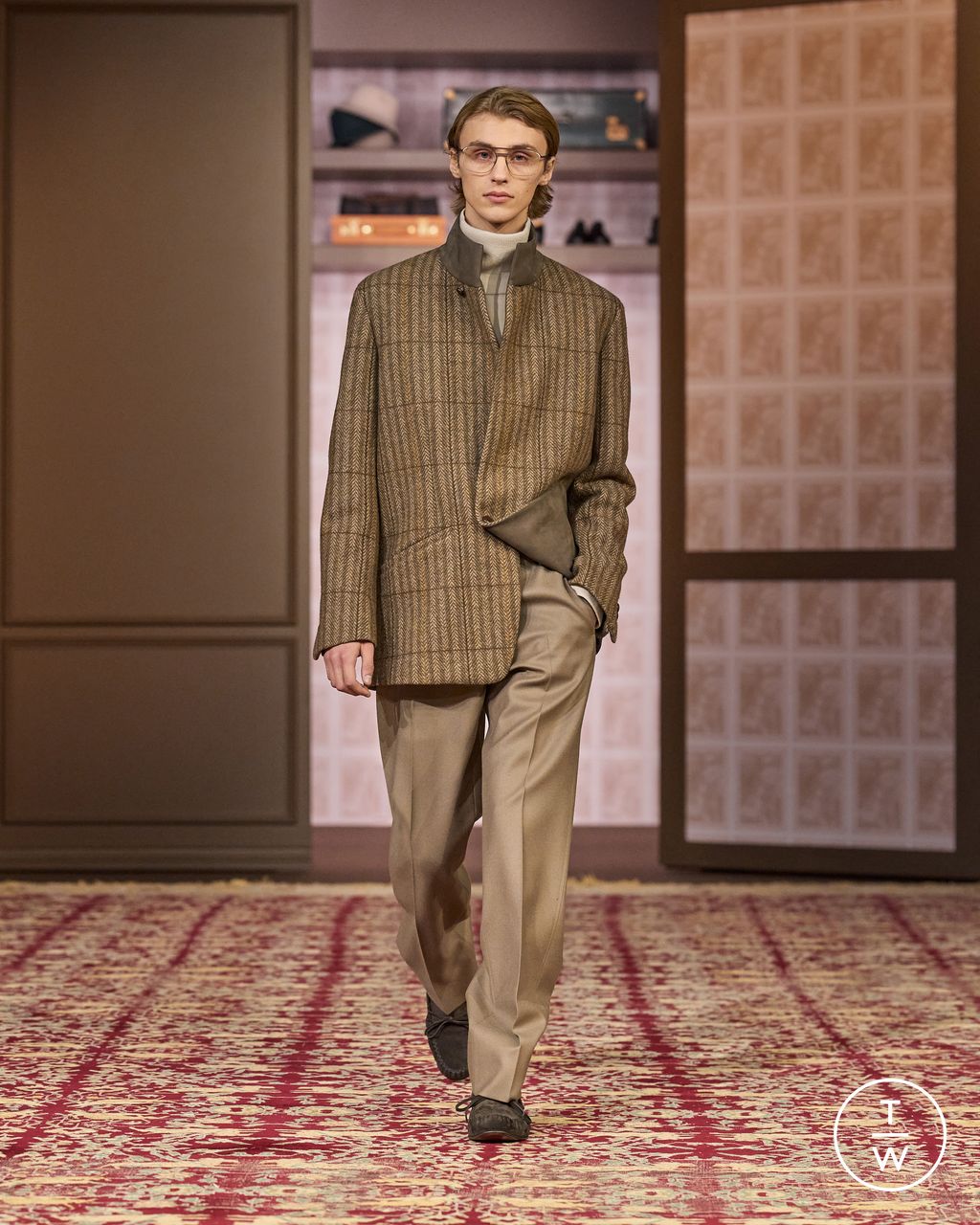 Fashion Week Milan Fall/Winter 2026 look 1 de la collection ZEGNA menswear