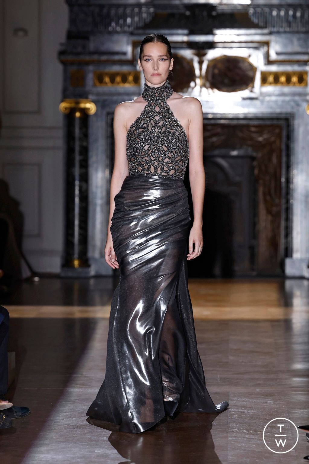 Fashion Week Paris Fall/Winter 2024 look 45 from the Zuhair Murad collection couture