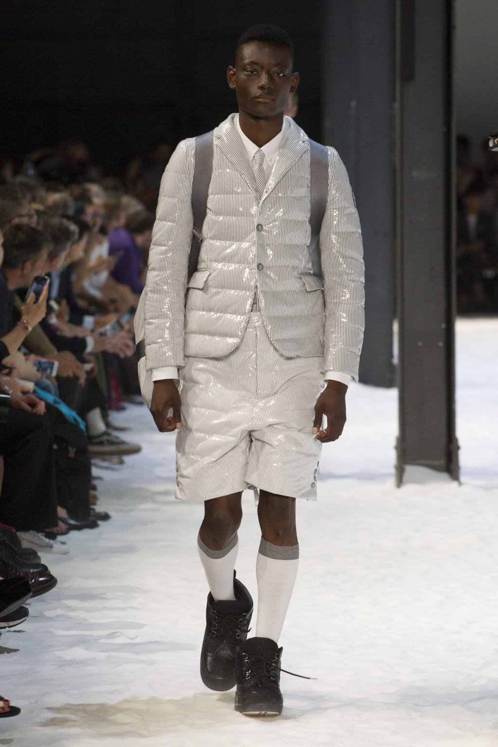 Fashion Week Milan Spring/Summer 2018 look 1 from the Moncler Gamme Bleu collection menswear