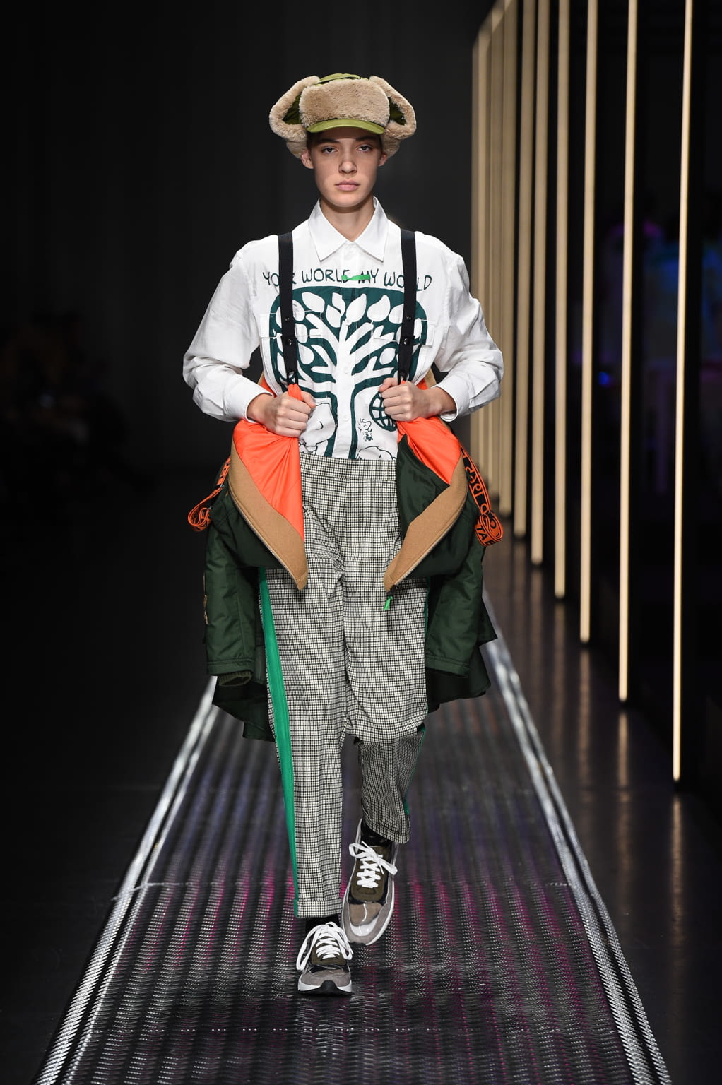 Fashion Week Milan Fall/Winter 2019 look 21 from the BENETTON x JEAN-CHARLES DE CASTELBAJAC collection womenswear