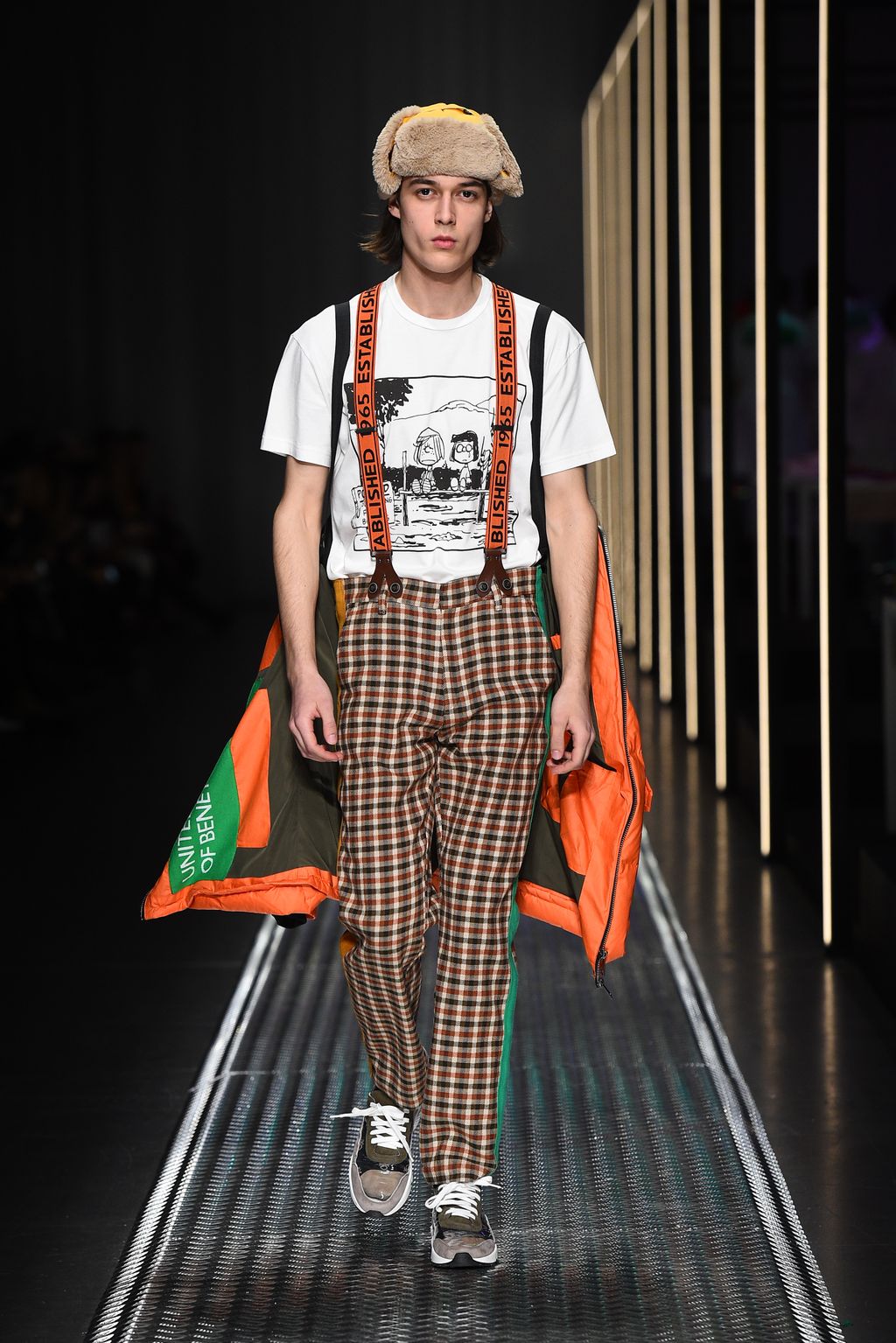Fashion Week Milan Fall/Winter 2019 look 34 from the BENETTON x JEAN-CHARLES DE CASTELBAJAC collection 女装