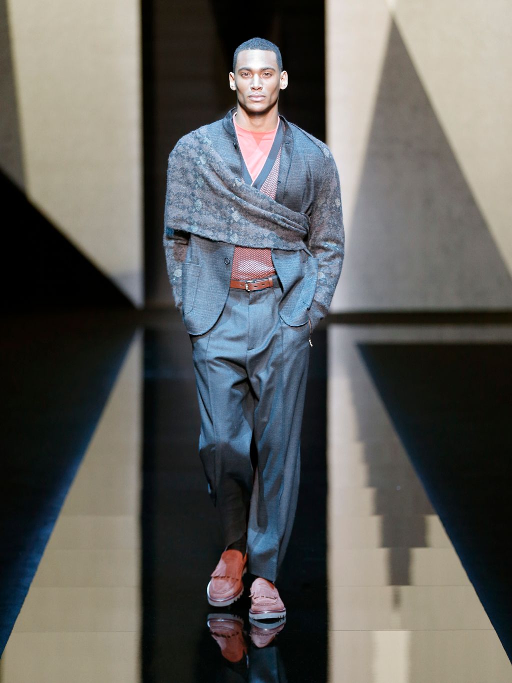 Fashion Week Milan Fall/Winter 2017 look 5 from the Giorgio Armani collection menswear