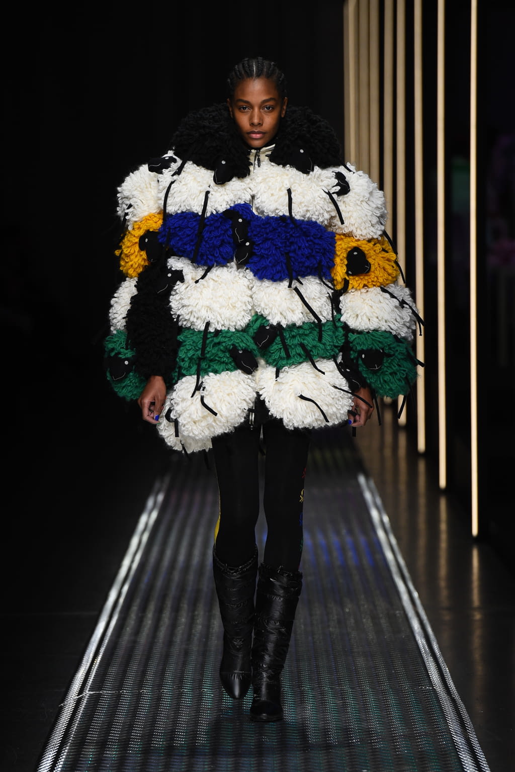 Fashion Week Milan Fall/Winter 2019 look 55 from the BENETTON x JEAN-CHARLES DE CASTELBAJAC collection womenswear