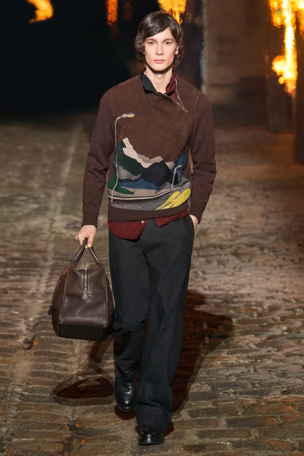 Fashion Week Paris Fall/Winter 2018 look 10 from the Hermès collection menswear