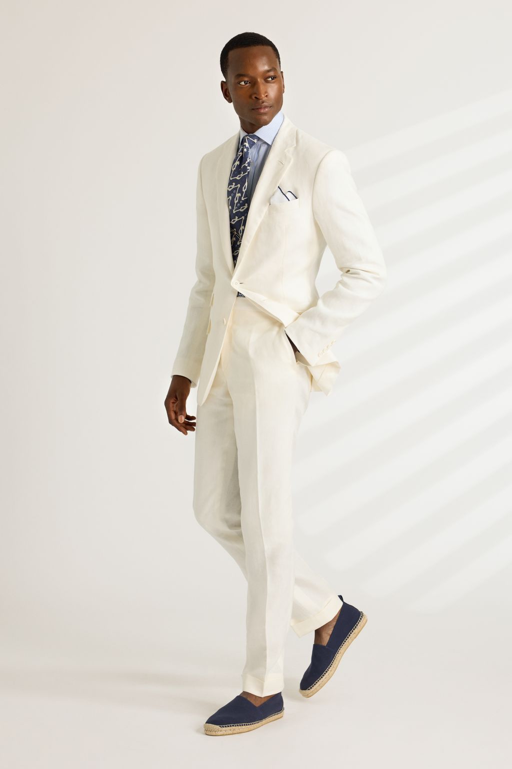Fashion Week New York Spring-Summer 2025 look 13 from the Ralph Lauren Purple Label collection menswear