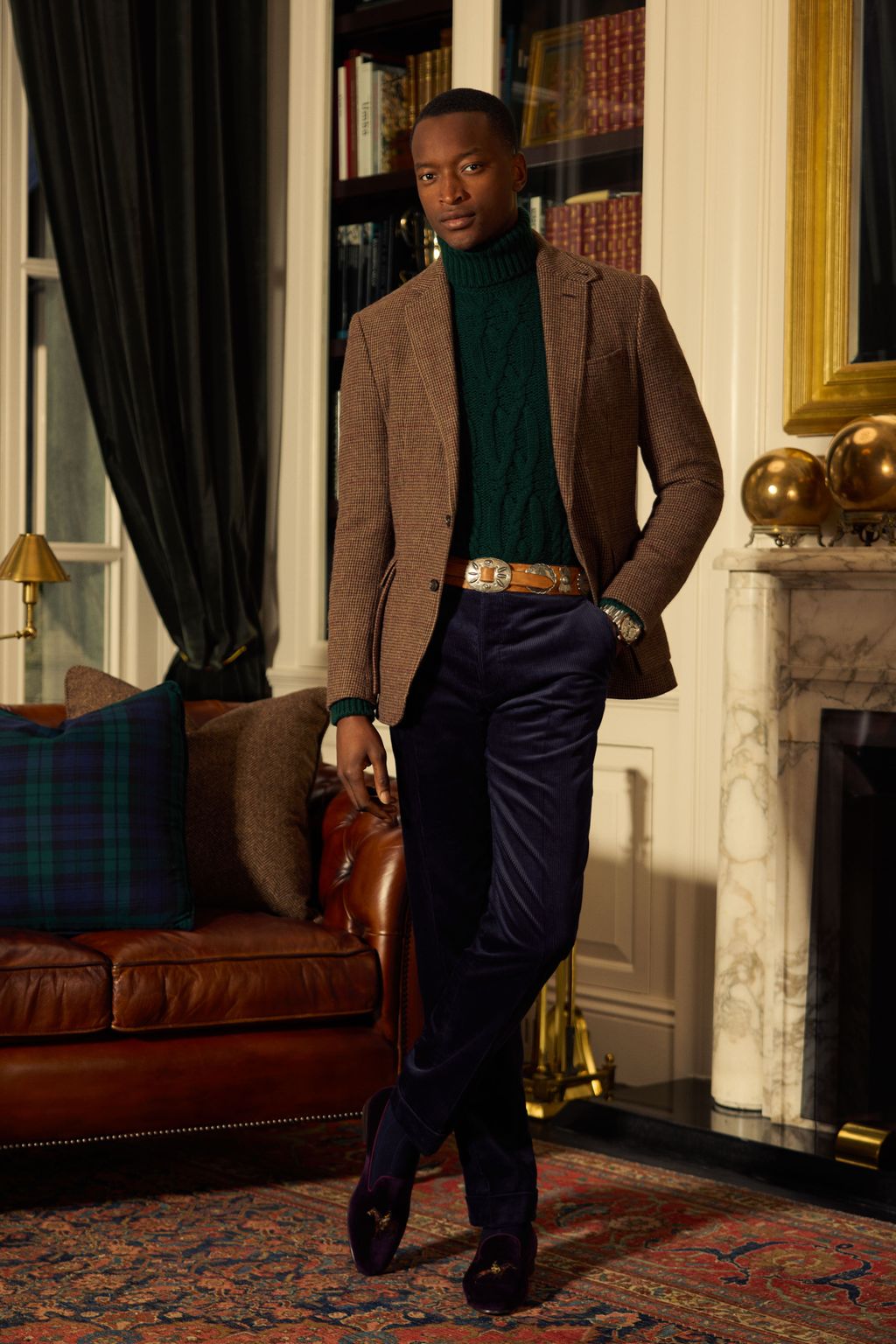 Fashion Week New York Fall/Winter 2024 look 15 from the Ralph Lauren Purple Label collection menswear