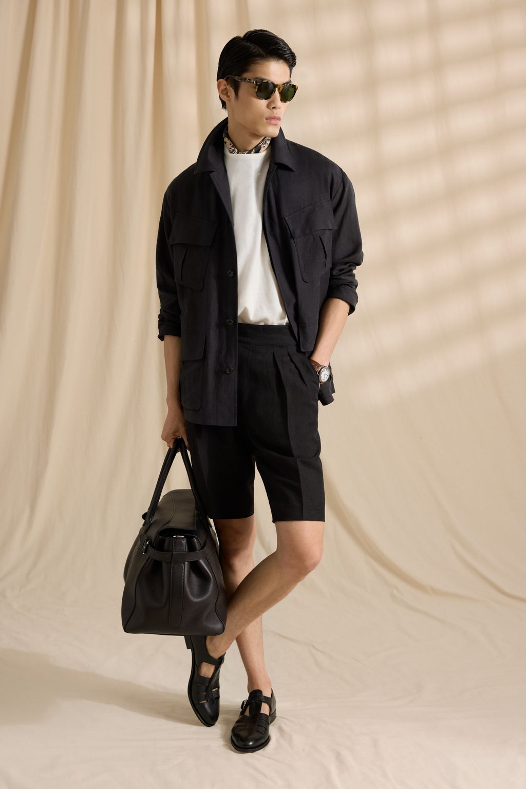 Fashion Week New York Spring/Summer 2026 look 19 from the Ralph Lauren Purple Label collection 男装