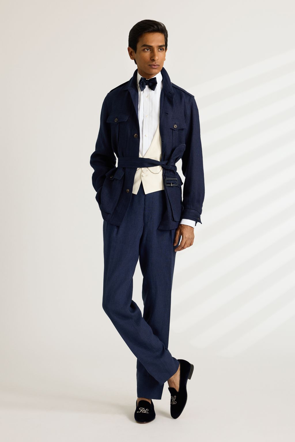Fashion Week New York Spring-Summer 2025 look 25 from the Ralph Lauren Purple Label collection menswear