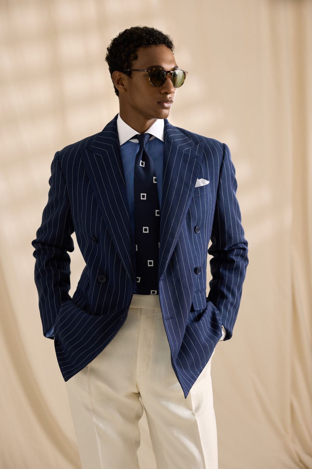 Fashion Week New York Spring/Summer 2026 look 26 from the Ralph Lauren Purple Label collection menswear