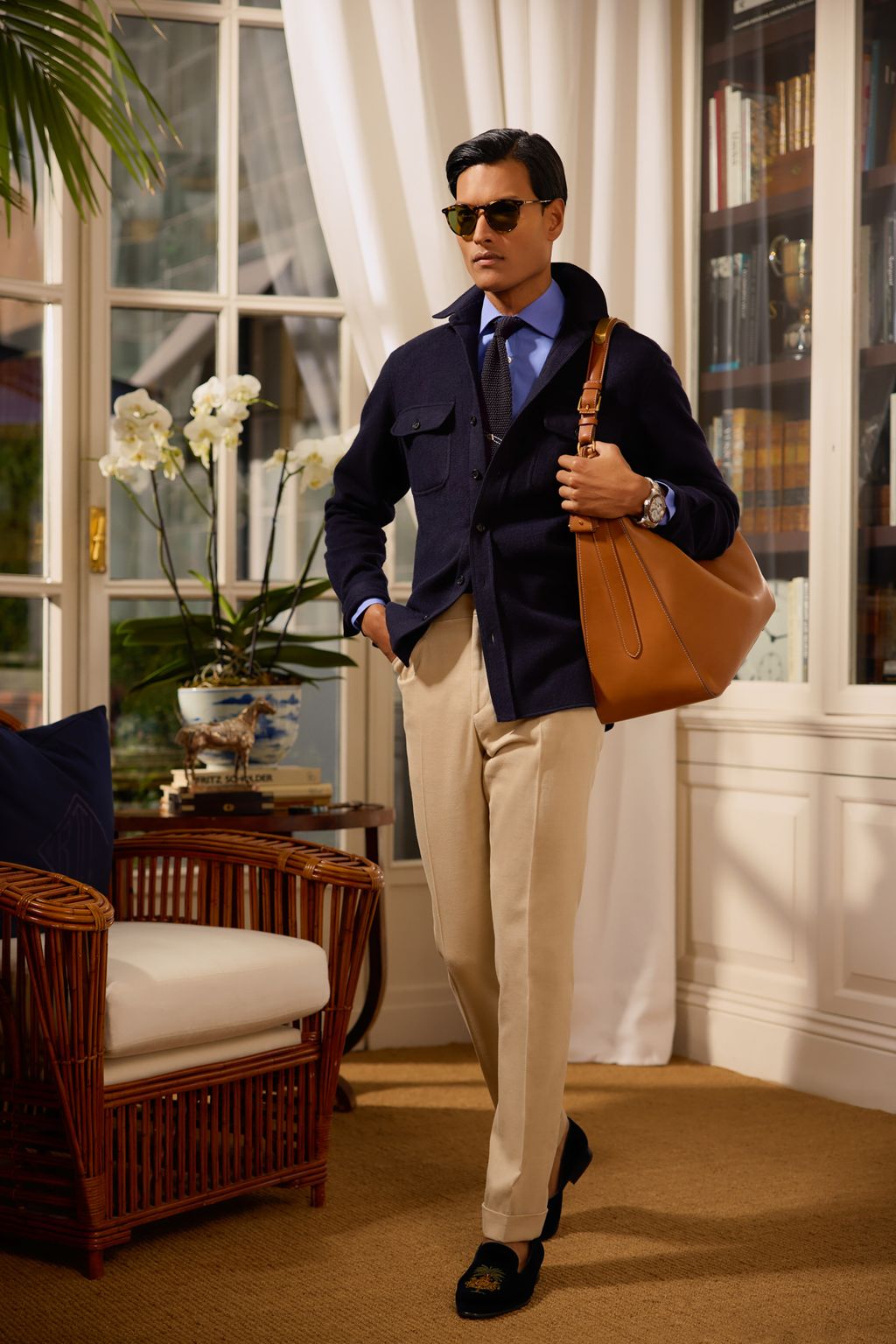 Fashion Week New York Fall/Winter 2024 look 3 from the Ralph Lauren Purple Label collection menswear
