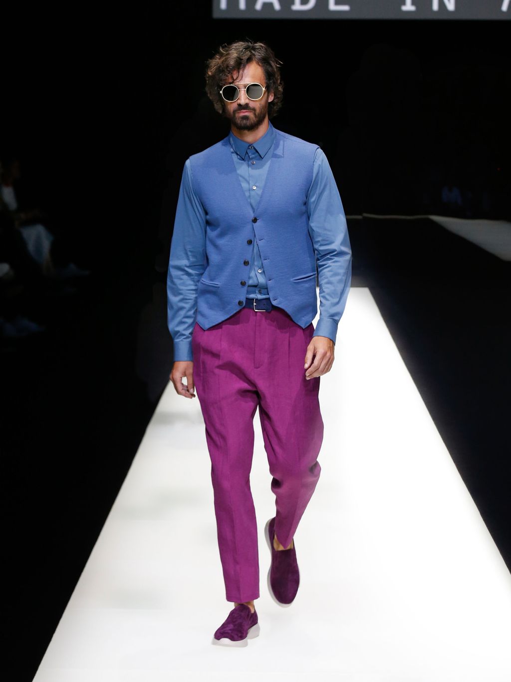 Fashion Week Milan Spring/Summer 2018 look 46 from the Giorgio Armani collection 男装