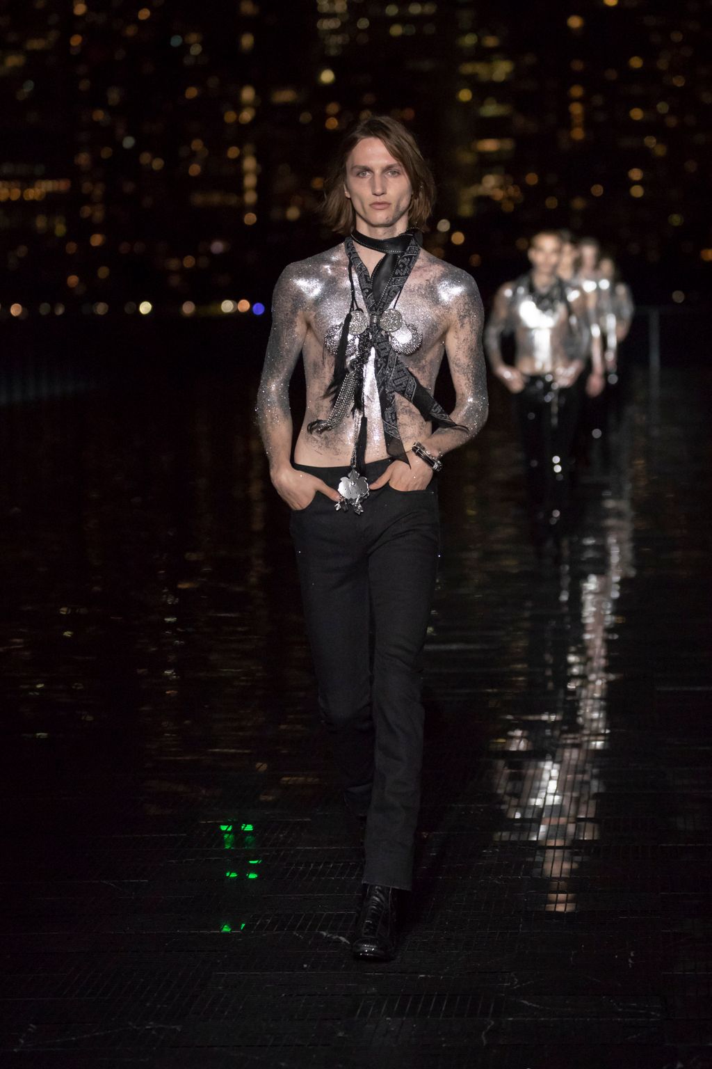 Fashion Week New York Spring/Summer 2019 look 74 from the Saint Laurent collection menswear