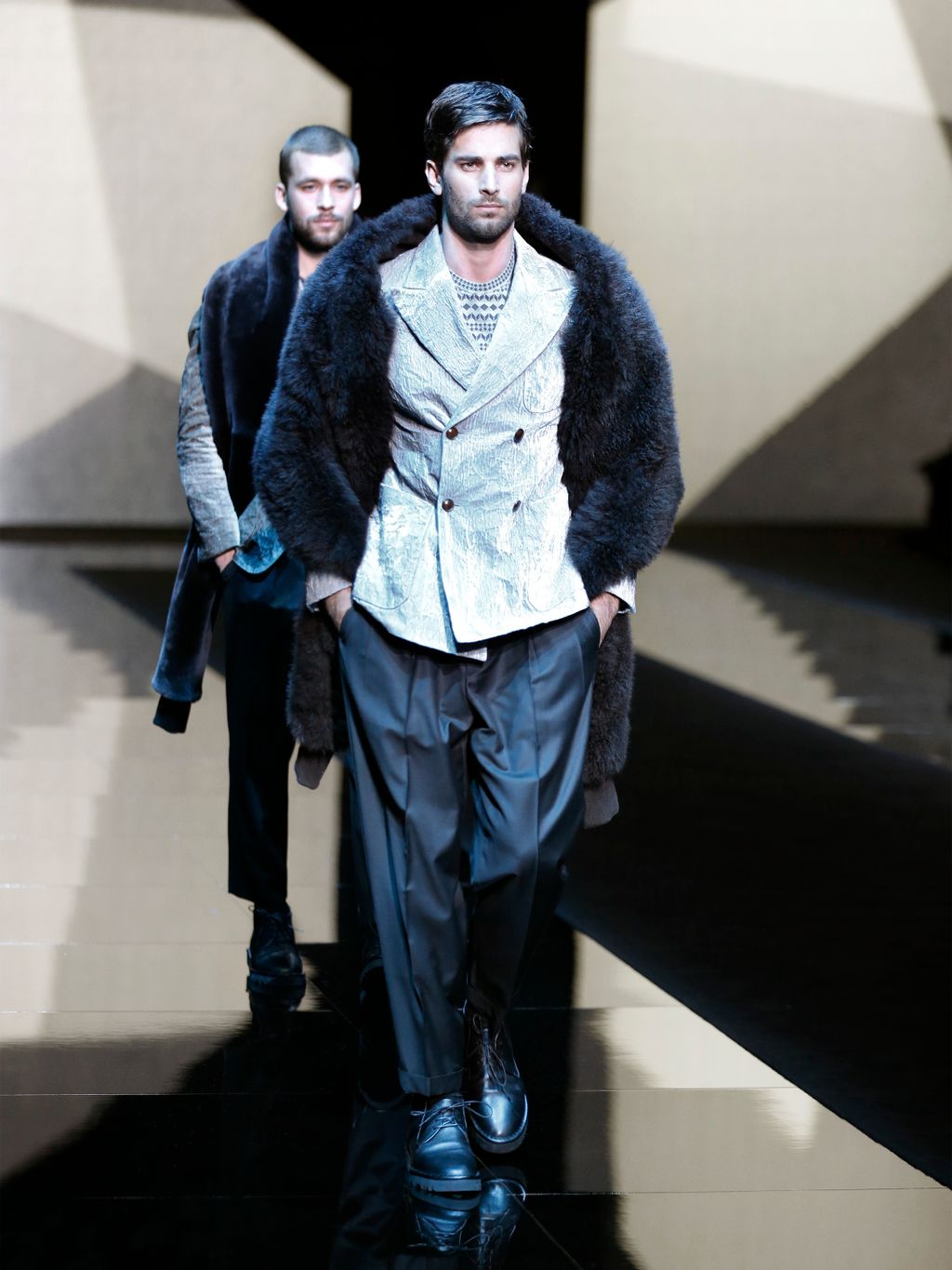 Fashion Week Milan Fall/Winter 2017 look 76 from the Giorgio Armani collection 男装