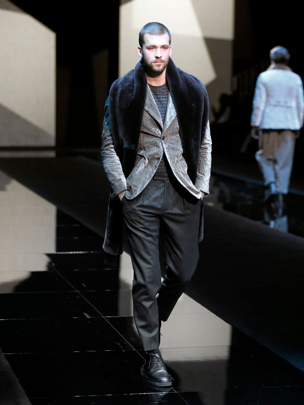 Fashion Week Milan Fall/Winter 2017 look 77 from the Giorgio Armani collection menswear